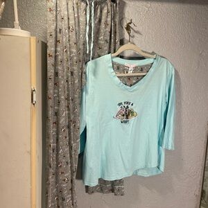 adidas Light Blue Pajama Set with Dog Print